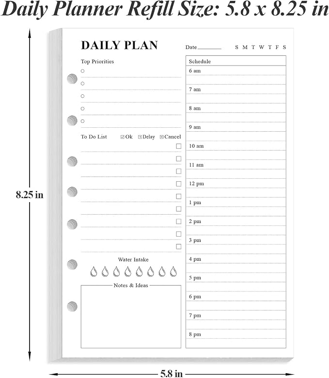 7-Hole Undated Daily Planner Refill - Image 5