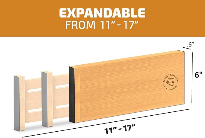 6 Pack Bamboo Drawer Dividers - Image 2