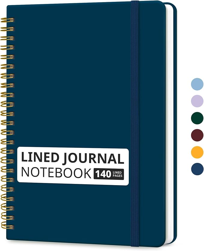 Taja Lined Spiral Journal Notebook by Taja