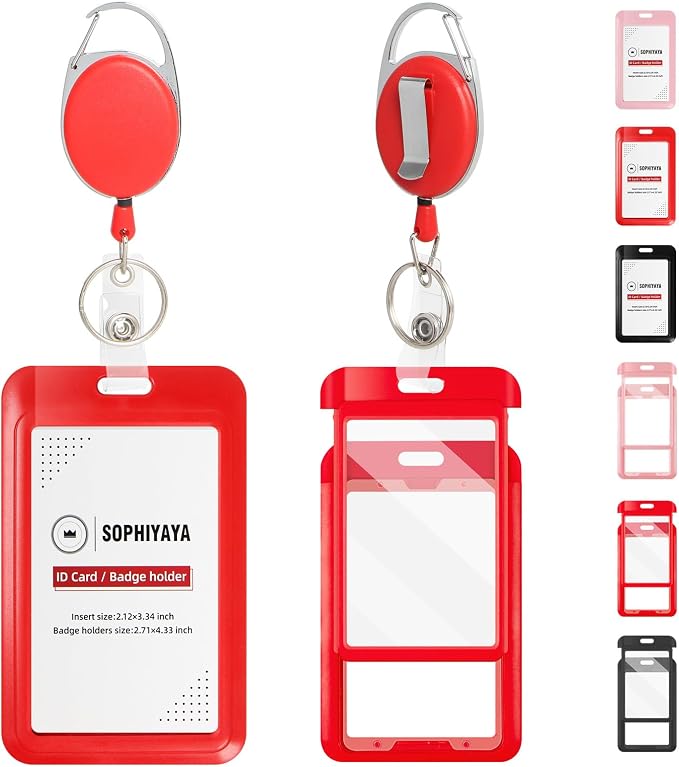 Badge Holder and Retractable Reel, ID Badge Holders by SOPHIYAYA