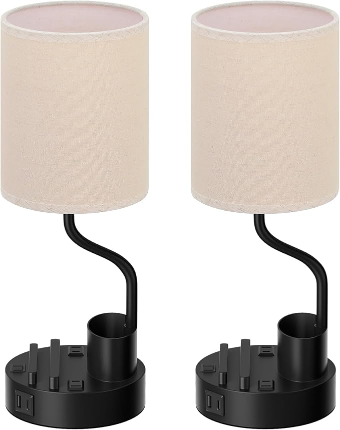 Bedside Table Lamps for Bedroom Set of 2 - Image 9