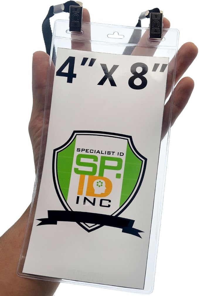 5 Pack - Extra Large 4 x 8 Inch Ticket & Event Credential Badge Holders - Image 2