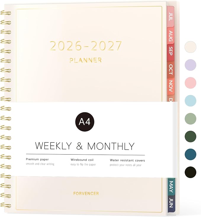 Forvencer Academic Planner 2026-2027, Weekly & Monthly Calendar Planner by Forvencer