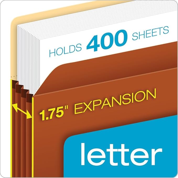 Pendaflex File Pockets, 1.75 Inch Expansion, 25 per box - Image 2