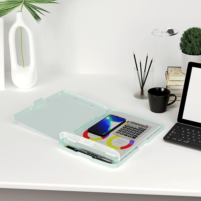 Piasoenc Clipboard with Storage, 8.5 x 11 Organization Box with Pen Holder and - Image 7