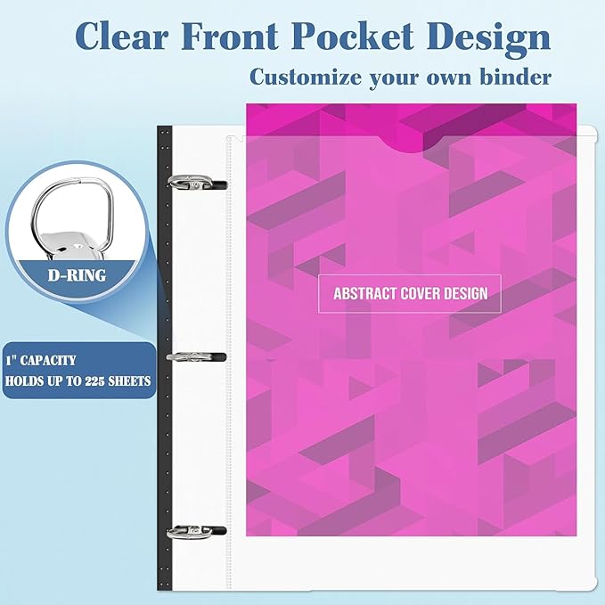 INFUN 1 Inch 3-Ring Telescoping Project Organizer Binder-2PCS, 13 Pocket - Image 5