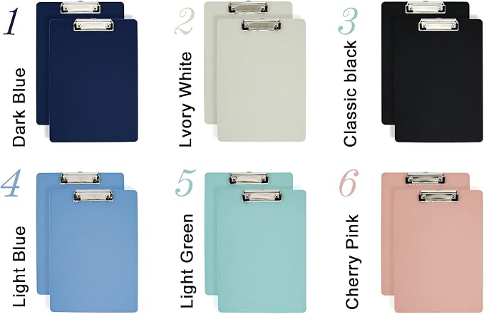 BOMEI PACK Office Plastic Clipboards, 12.5 x 9 Inch A4 Letter Size - Image 5