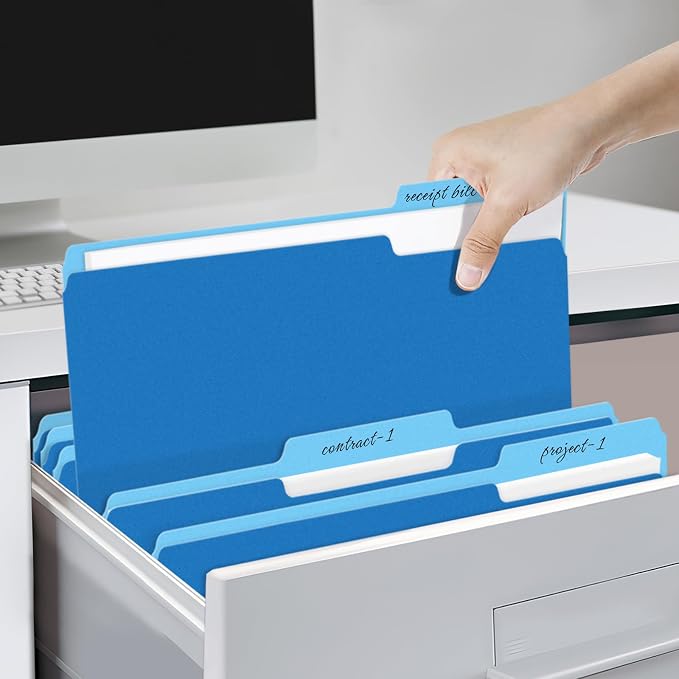 SUNEE File Folders, 18 Pack Manilla Folders 8.5 x 11, Colored Folder Office - Image 6