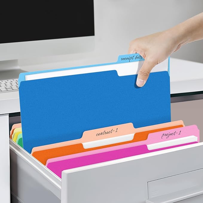 SUNEE File Folders, 150 Pack Manilla Folders 8.5 x 11, Colored File Folders - Image 7