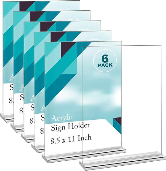 EHWINE 6 Pack Acrylic Sign Holders by EHWINE