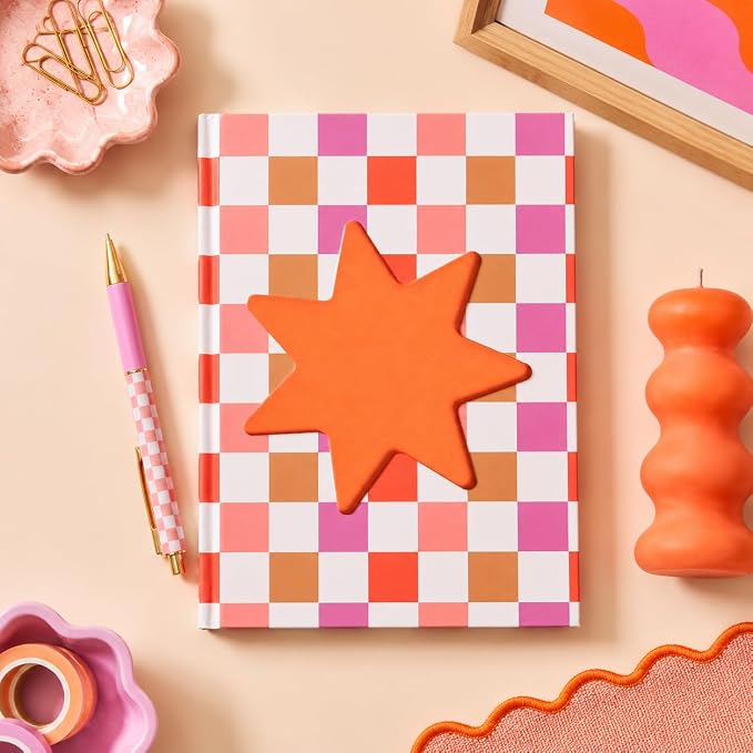 Pearhead Pink & Orange Star Cutout Hardcover Graph Notebook, 6.25x8.25 Grid - Image 8