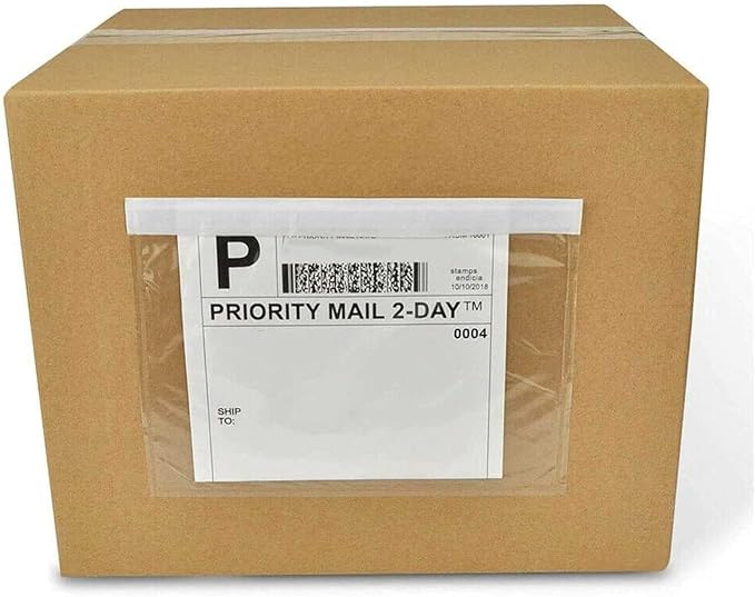 7.5'' x 5.5'' Packing List Pouches, Shipping Label Envelopes Clear Adhesive Top - Image 5