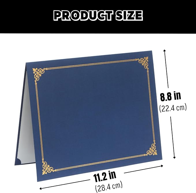 100 Count Certificate Holder, Diploma Covers Gold Foil Border, - Image 5