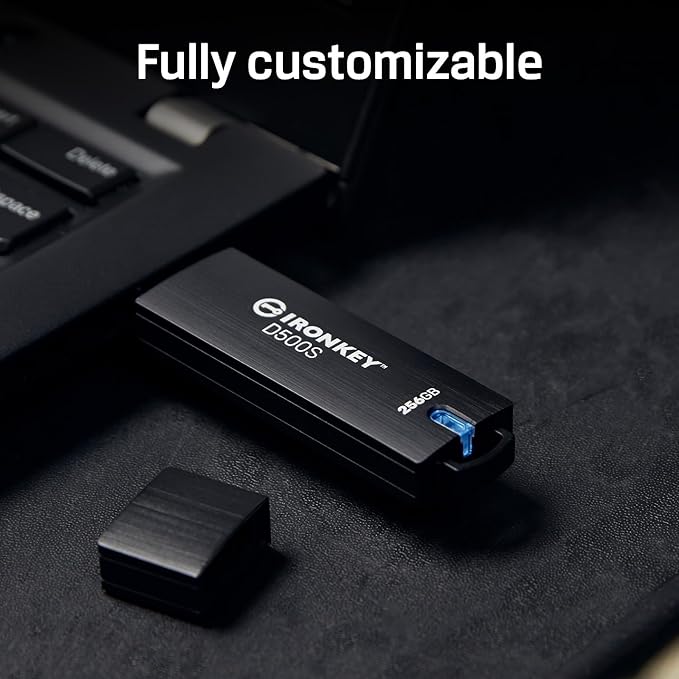 Kingston Ironkey D500S 64GB Encrypted Flash Drive | Dual Hidden Partition | FIPS 140-3 Level 3 | XTS-AES 256-bit | BadUSB and Brute Force Protection | Multi-Pin Option | IKD500S/64GB