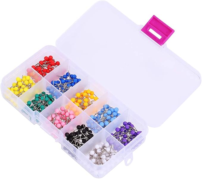CCINEE 500 Pack Map Push Pins，1/8 Inch Multi-Color Map Tacks - Image 2