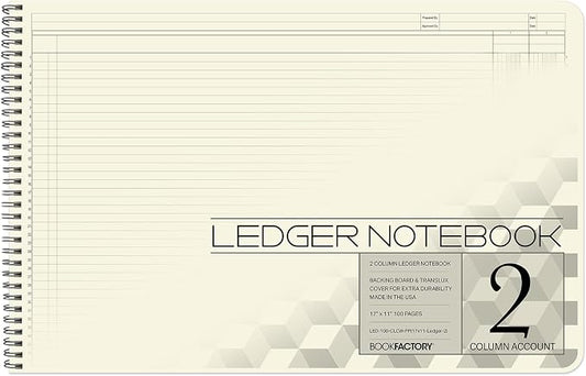 BookFactory Accounting Ledger Notebook/Large 2 Column Accounting Ledger by BookFactory