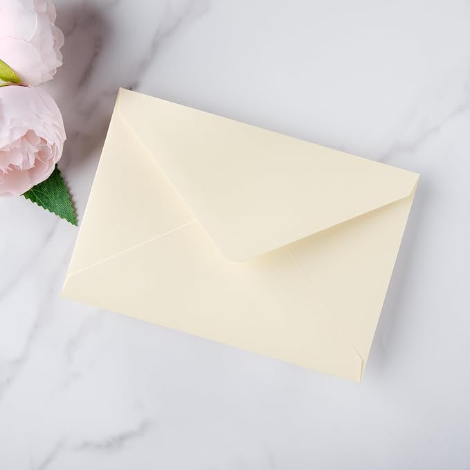 PONATIA 50 Pack A1 Envelopes, 3.62 x 5.12'' Cream Envelopes Perfect - Image 9