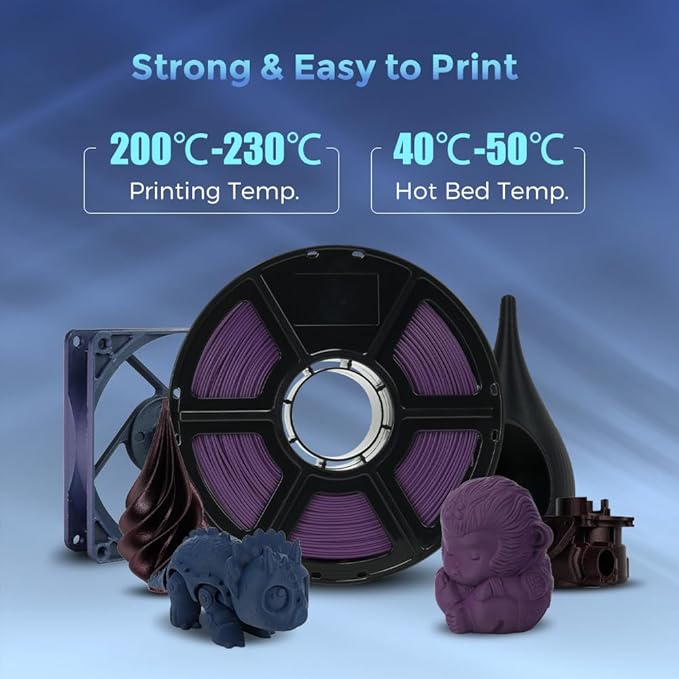 FLASHFORGE Carbon Fiber PLA Filament 1.75mm, Carbon Fiber Reinforced PLA 3D Printer Filament, 1KG Spool Dimensional Accuracy +/- 0.02mm, High Strength & High Abrasion-Resistance (Iris Purple)-DeskLoop Office