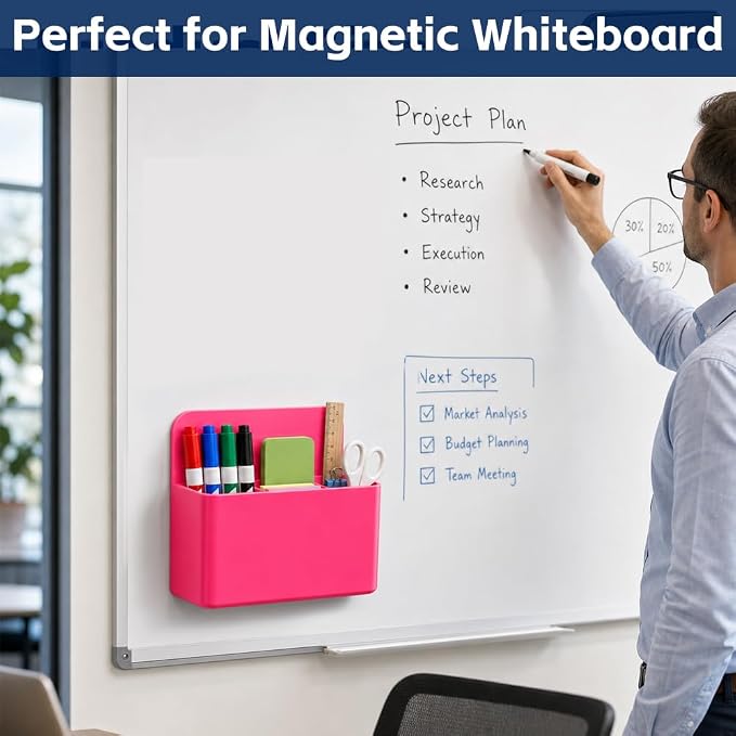 Magnetic Pencil Pen Holder, Magnet Storage Pencil Cup Case Box Fridge Organizer - Image 6