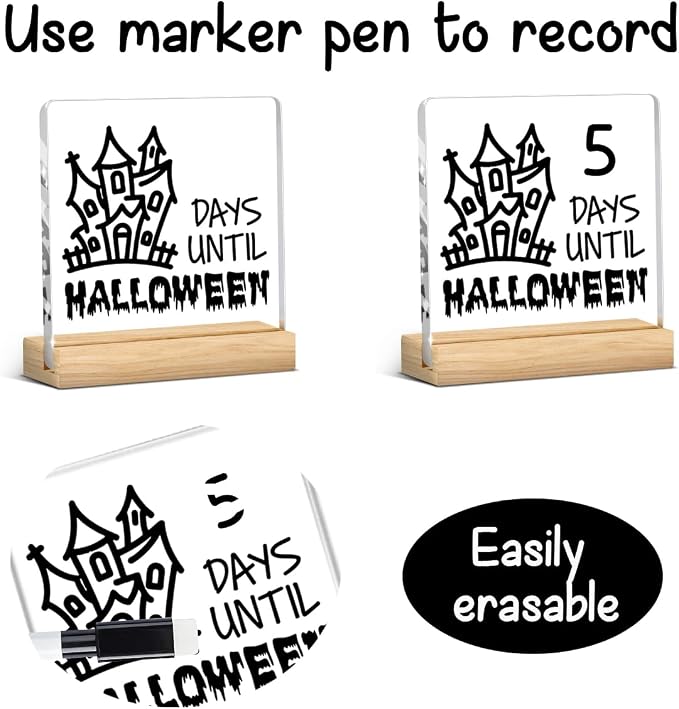 Halloween Countdown Acrylic Sign, Funny Halloween Countdown Advent Decorations - Image 2