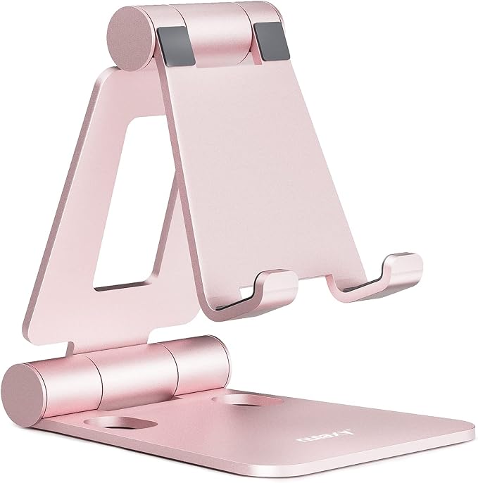 Nulaxy Dual Folding Cell Phone Stand, Fully Adjustable Foldable Desktop Phone by Nulaxy