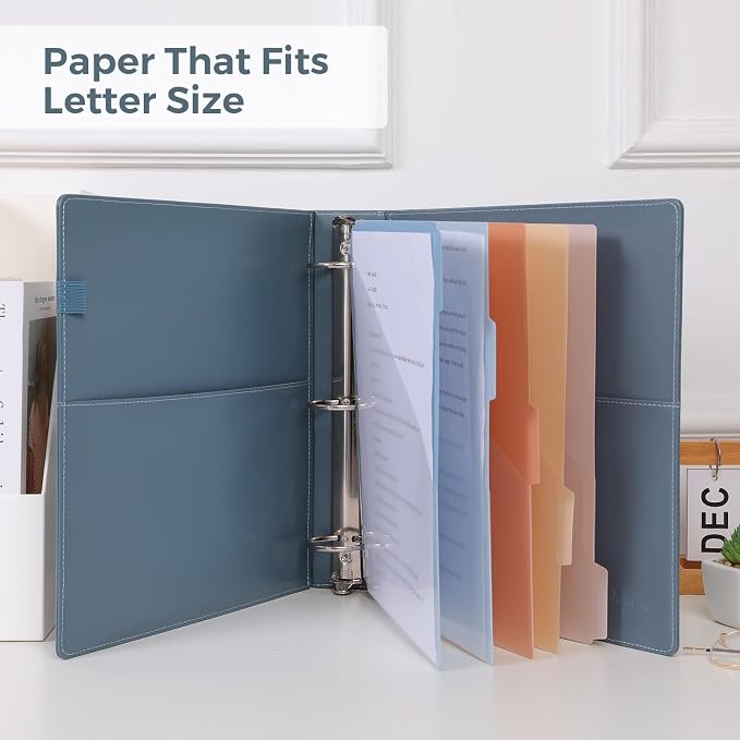SKYDUE 3 Ring Binder with Clipboard, 2 Inch Heavy Duty Binder, PU Clipboard - Image 4