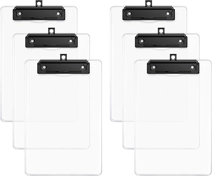 6 Pack Colorful Small Clipboard, A5 Mini Clip Board | Black Clip, 9 x 6" by ORGANIZEEASYWORKSTEADY