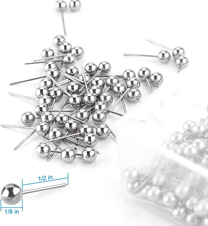 Push Pins Map Tacks 1/8-Inch Retro Metallic Color Beads Head Marking Push Pins - Image 2
