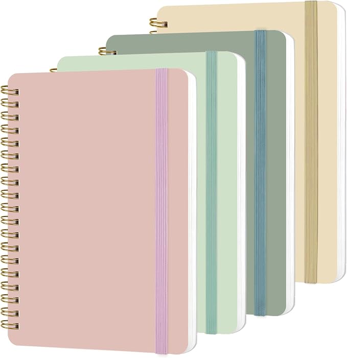 4 PCS Small Spiral Notebook 5x7, Spiral Journal Notebook, Notebooks by Unknown