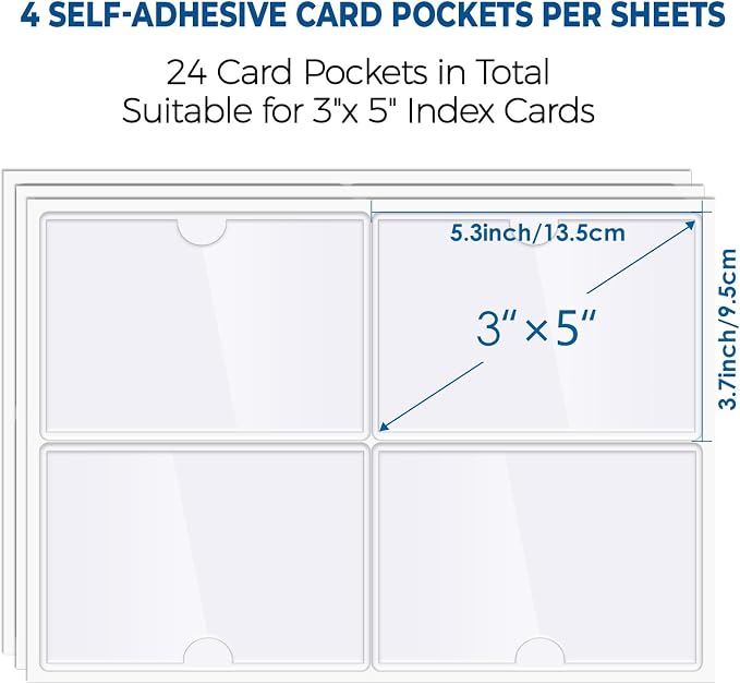 MaxGear 3" x 5" Index Card Holder, 24 Pack Label Holders - Image 2