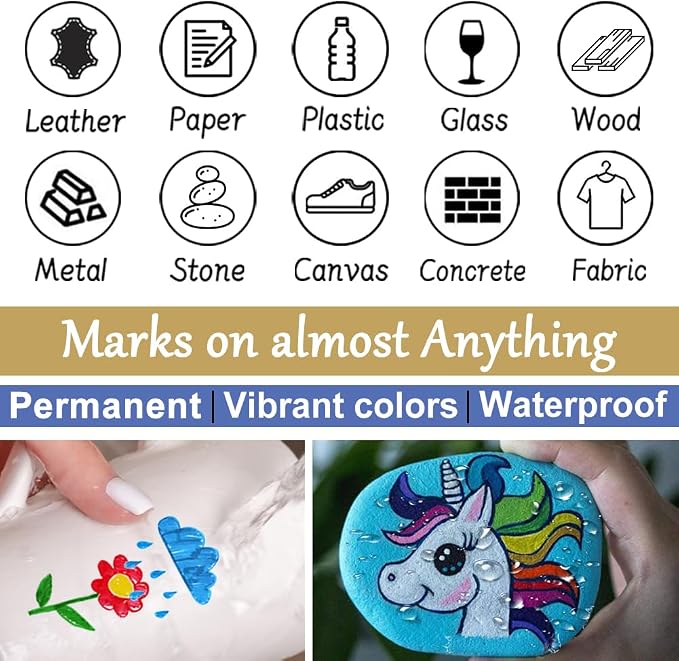 Overseas 84 Colors Paint Pens Oil Based Permanent Markers - Image 6