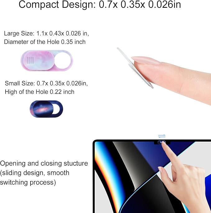 Webcam Cover Slide 6 Packs, Ultra Thin Camera Privacy Protector fit - Image 3