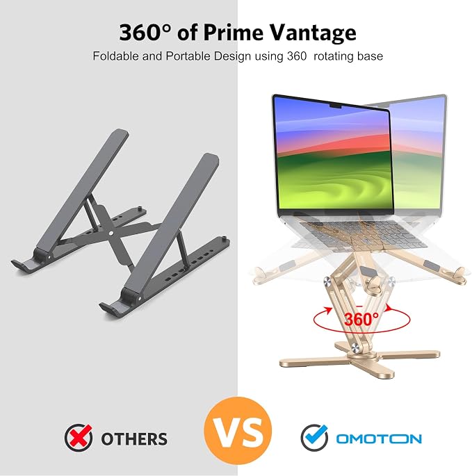OMOTON 360° Rotating Laptop Stand Riser - Image 2