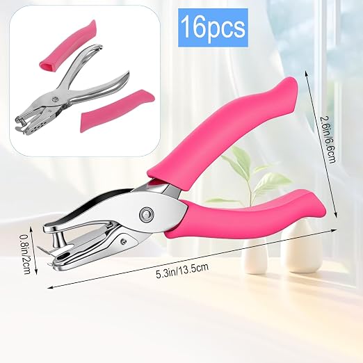 MAQUITA 16 Pack Handheld Hole Puncher, 1/4 Inch Paper Holes Puncher - Image 2