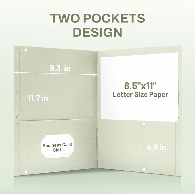 SUNEE Folders with Pockets, 2 Pocket Folders Fit Letter Size Paper, Paper File - Image 4