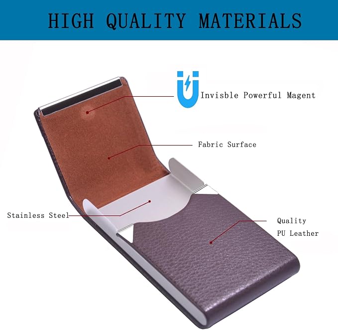 Business Card Holder with Ultra Slim Design, Business Card Case with Premium PU - Image 2