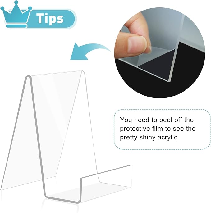 10 Pack Acrylic Book Stand Thickened Clear Book Display Easel Holder - Image 2