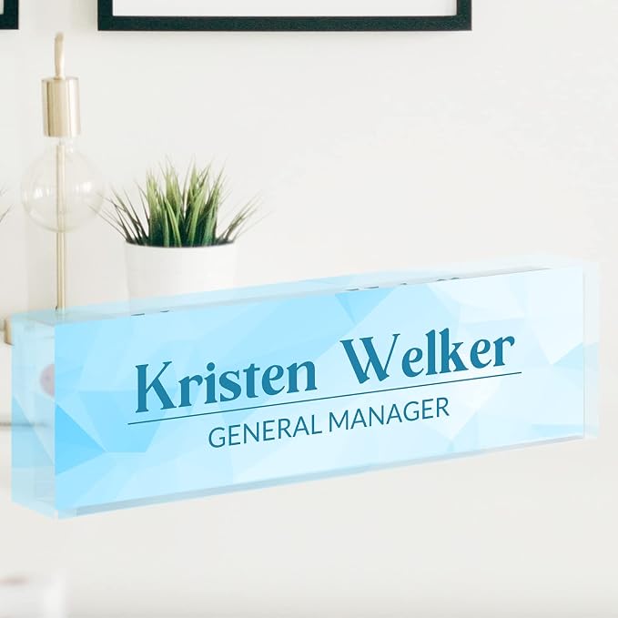 Personalized Desk Name Plate, Custom Acrylic Glass Name Plates - Image 6