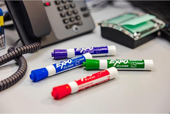 EXPO Dry Erase Markers, Low Odor Ink, Chisel Tip, Organization, Essential - Image 2