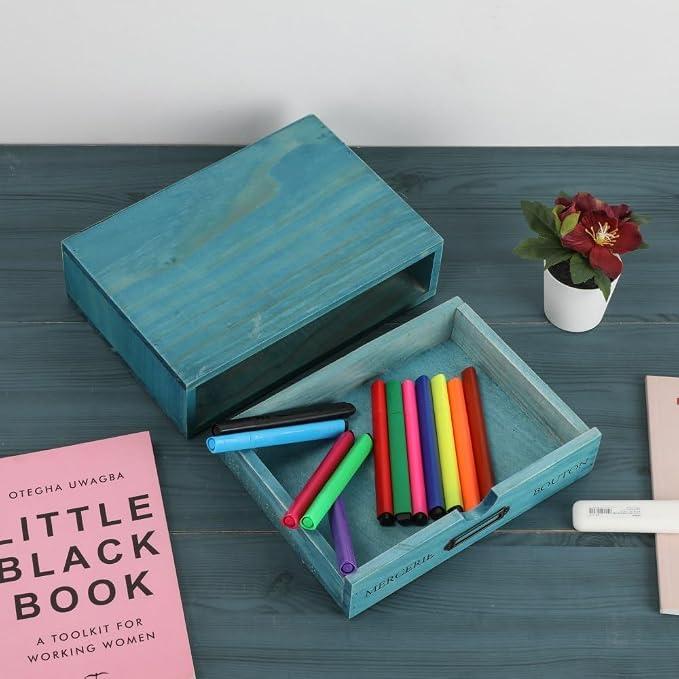 Wooden Storage Box Apothecary Drawers Vintage Wooden Drawers Wood Desktop - Image 4