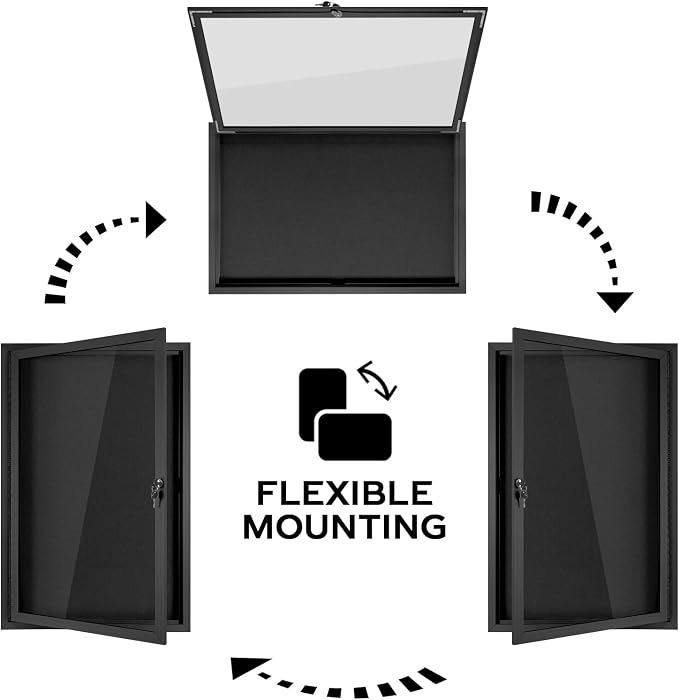 INNOVART Enclosed Bulletin Board 36” x 24”, Lockable Fabric Noticeboard - Image 5