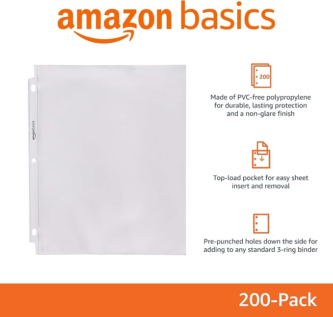 Amazon Basics Polypropylene Sheet Protectors - Image 2