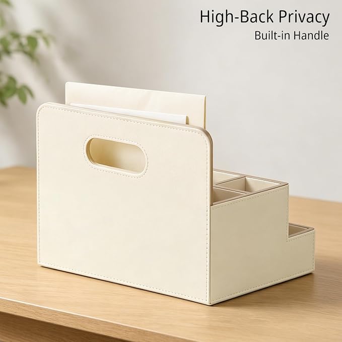 Mail Organizer Countertop, Office Desk Accessories Bill Sorter File Holder | PU - Image 4