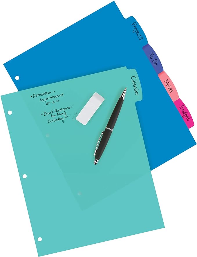 Avery Write & Erase Dividers for 3 Ring Binders, 5 Tabs per Set, Binder - Image 2