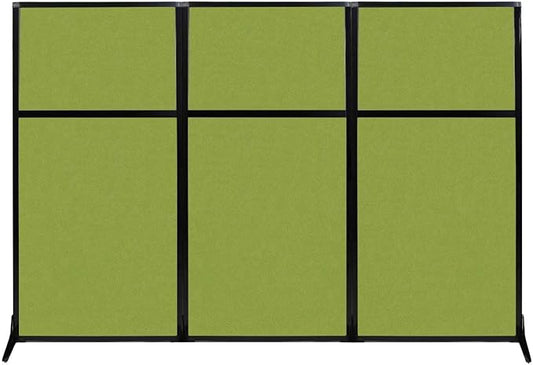 Versare Workstation Partition | Portable Wall Divider | Modern Office Cubicle | Free Standing Privacy Screen | Flexible Work Space | 99" x 70" Lime Green Fabric Panels-DeskLoop Office