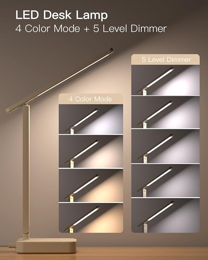 Addtam LED Desk Lamp, Power Strip - Image 3