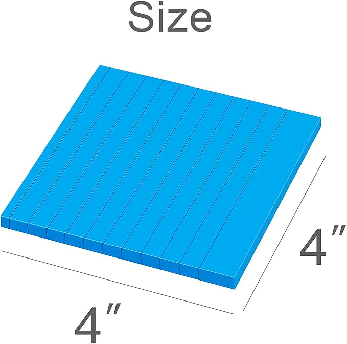 Lined Sticky Notes 4x4 Bright Stickies Colorful Super Sticking Power Memo Pads - Image 2