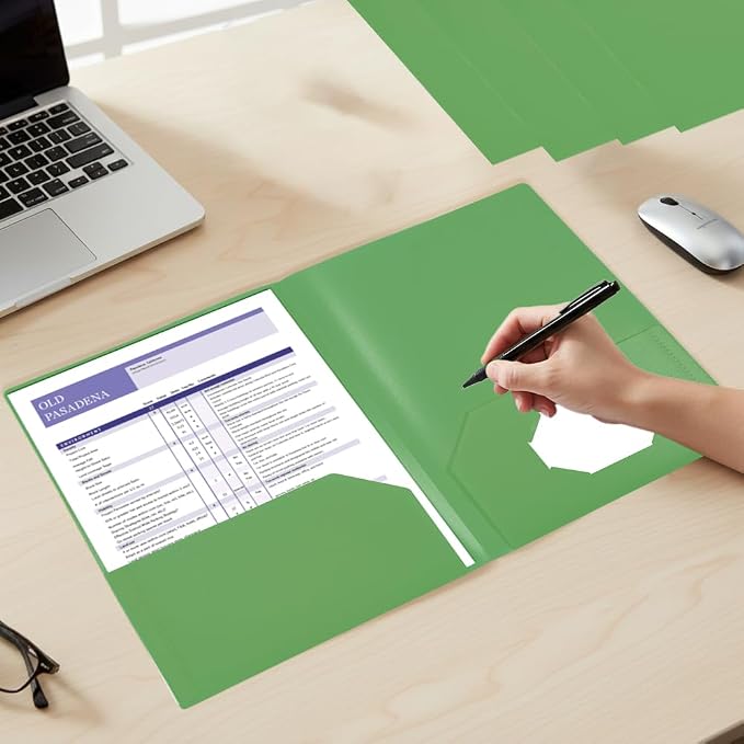 7 Pack Green Plastic Folders - Image 5