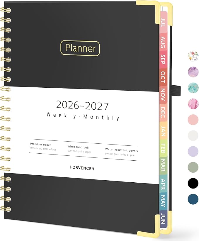 Forvencer Academic Planner 2026-2027, Hardcover Calendar Planner Weekly & by Forvencer