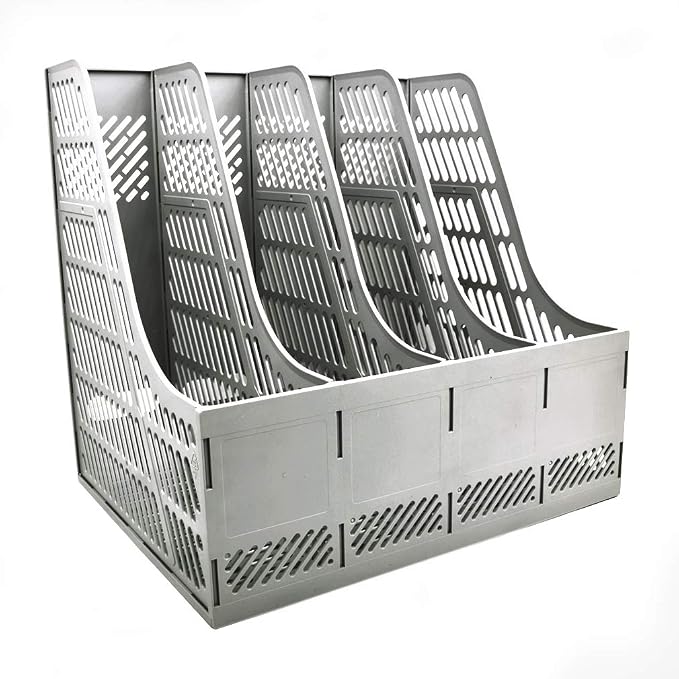 SAYEEC Sturdy Magazine Holder Organizer Desktop 4 Compartment File Holders - Image 3